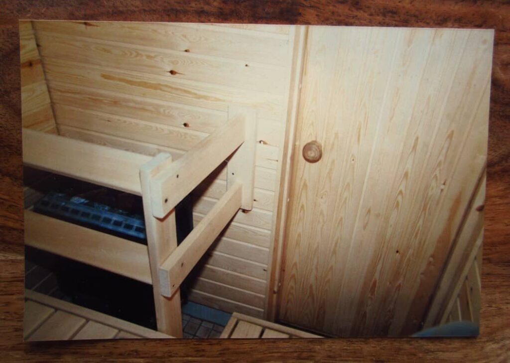 indoor sauna with electric sauna heater
