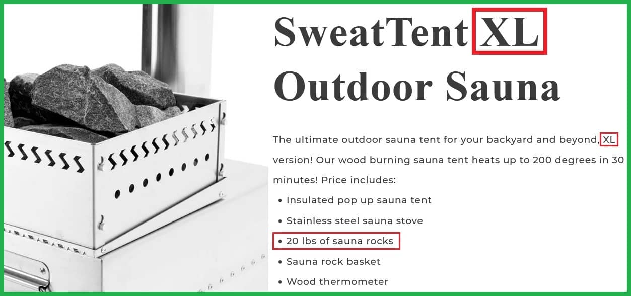 sauna stove with too few sauna rocks