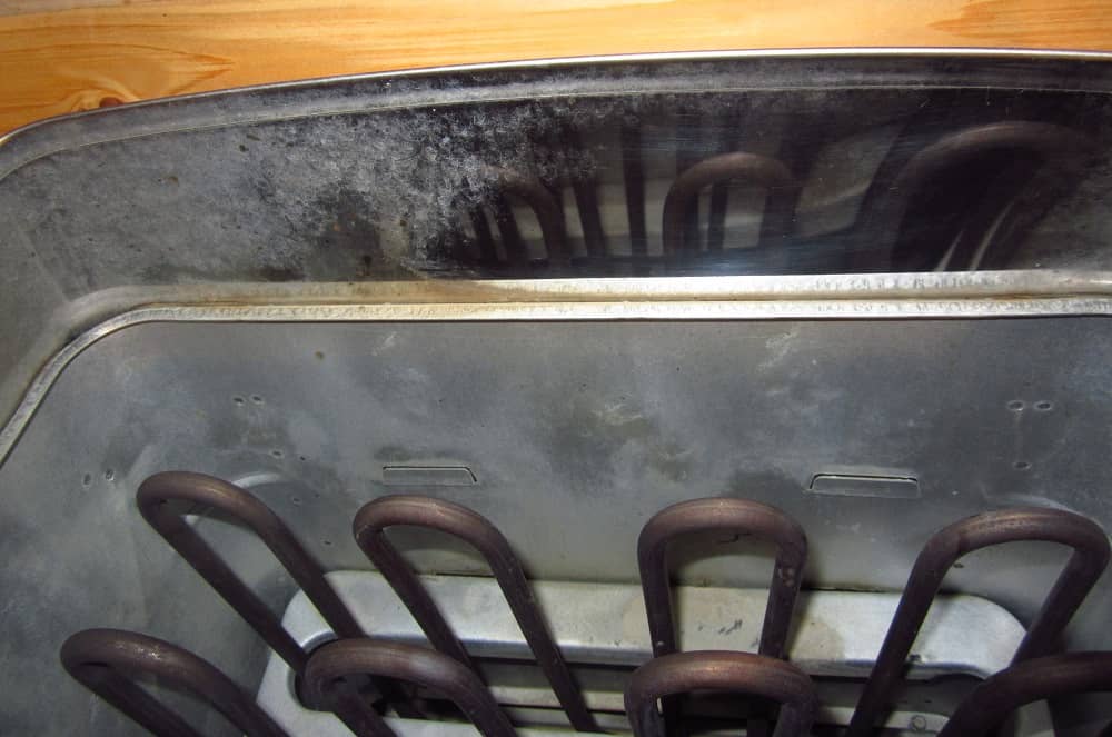 electric sauna heater with heating elements showing