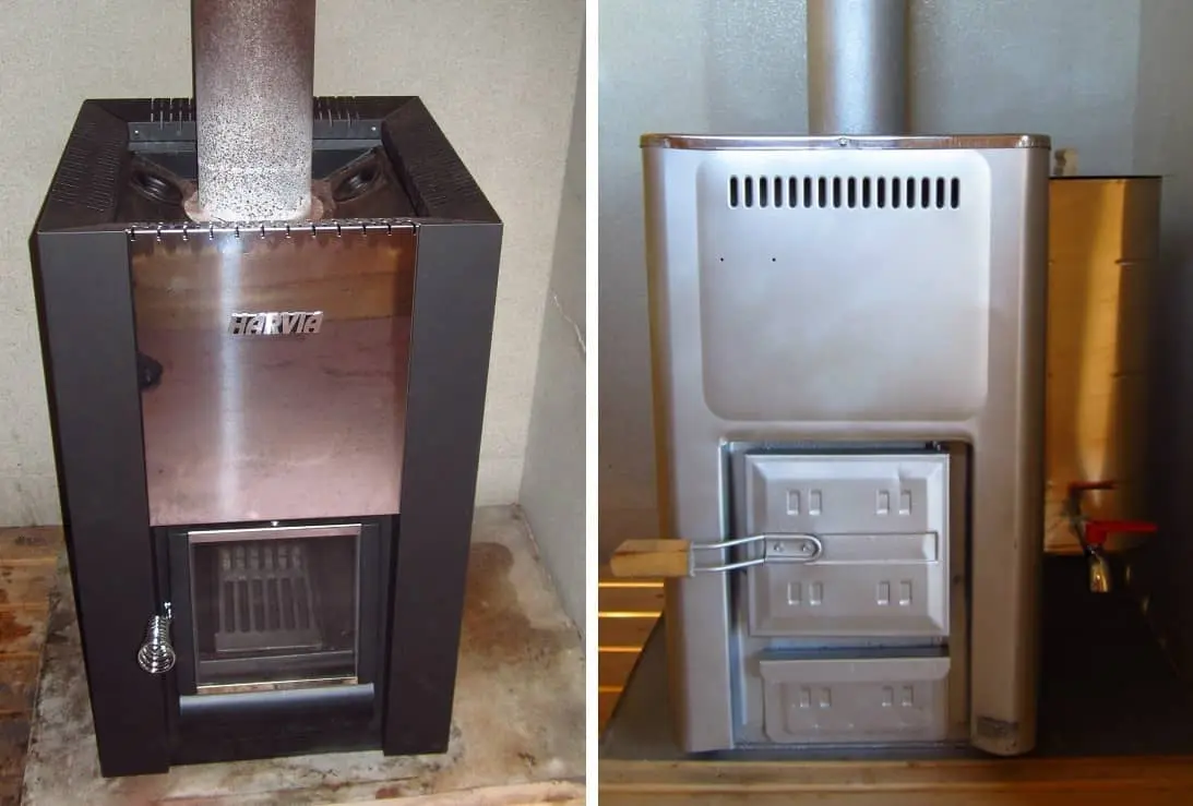 wood stove for sauna in two designs