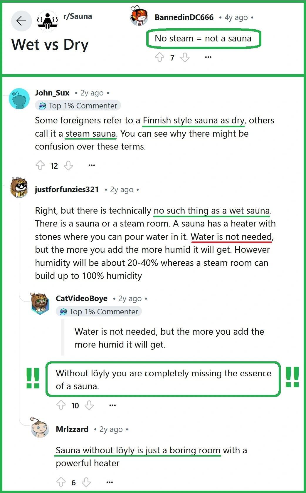 dry sauna vs wet sauna on Reddit