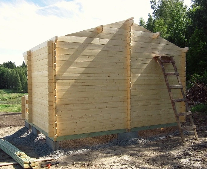 outdoor sauna from the back