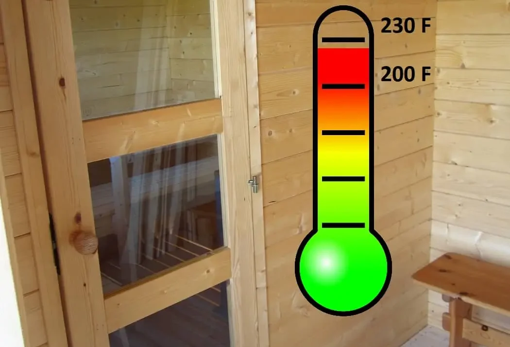 sauna temperature 200-230 F