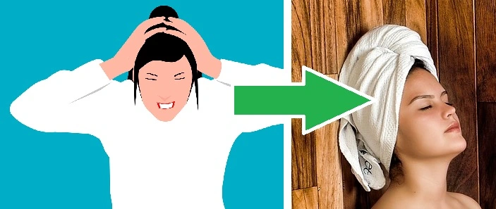 towel instead of sauna hat to prevent headache