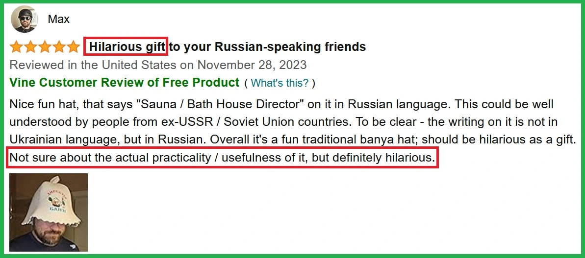 sauna hat amazon review