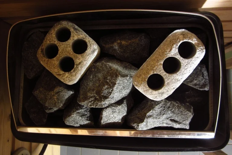 steam stones on top of other sauna rocks