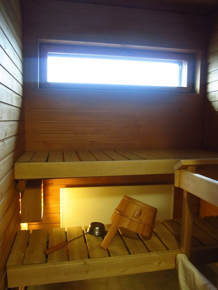 indoor sauna with a window