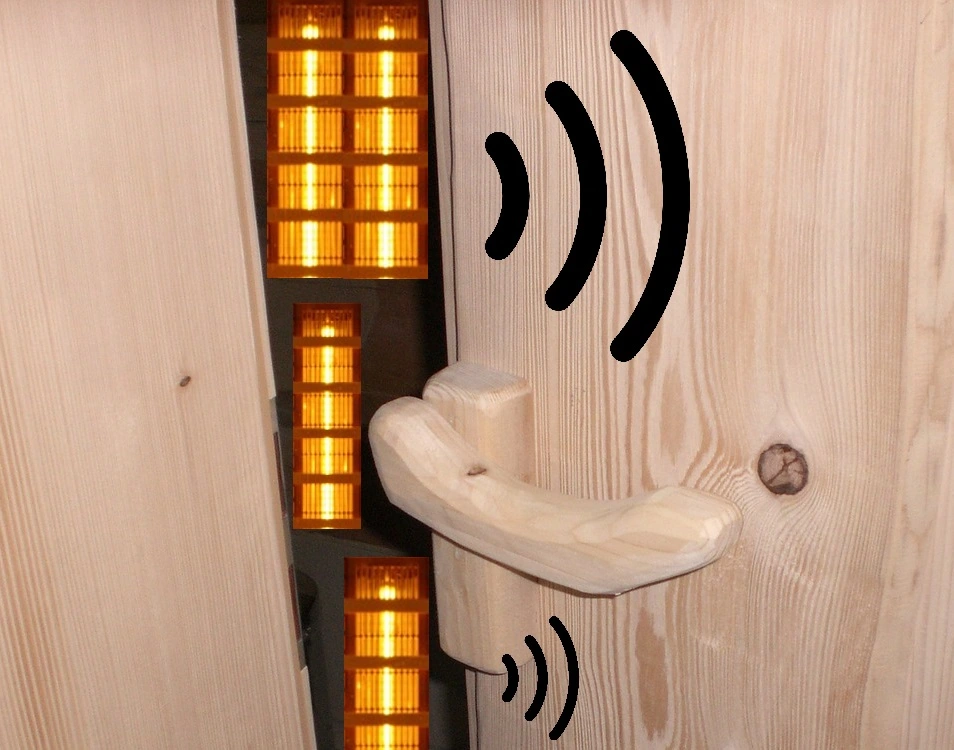 door opening to reveal infrared panels