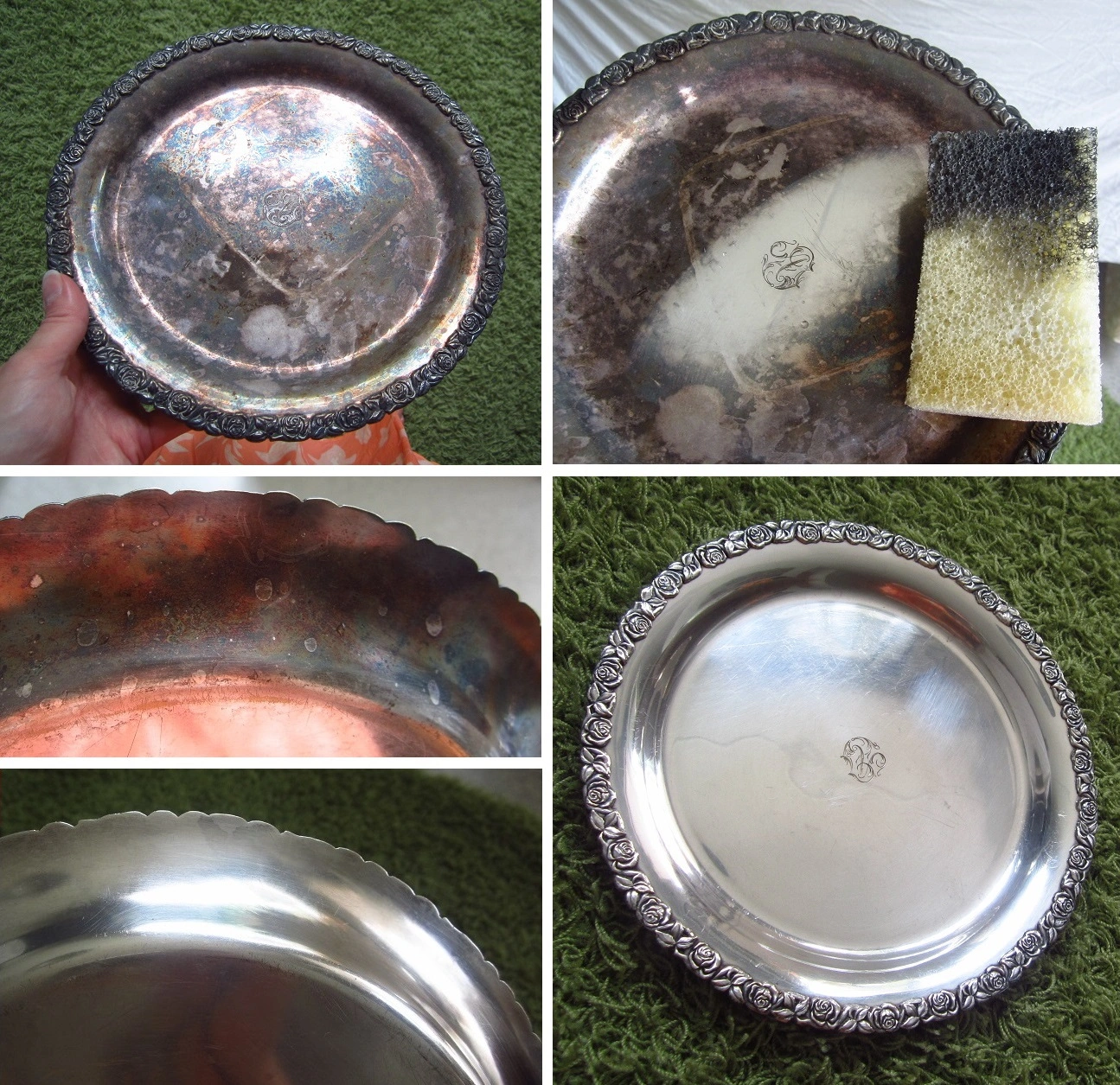 cleaning tarnished silver with stone cleaner