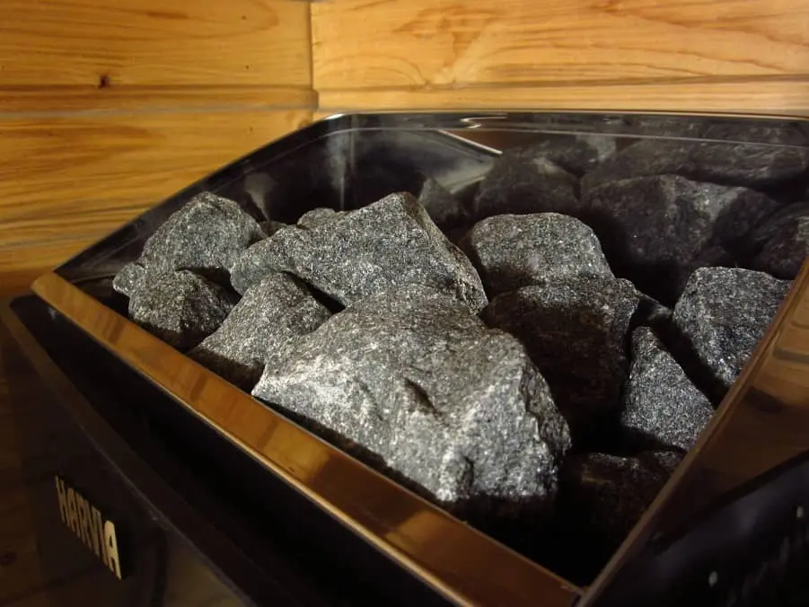 sauna rocks in a Finnish sauna heater