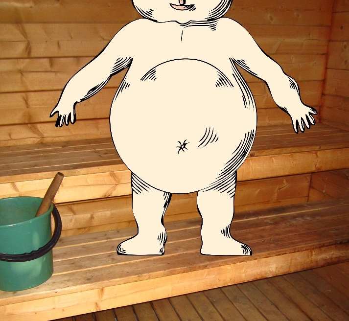 naked in a Finnish sauna