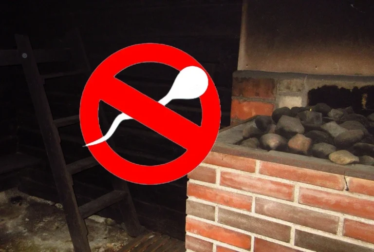 sperm with prohibition sign on sauna and male fertility
