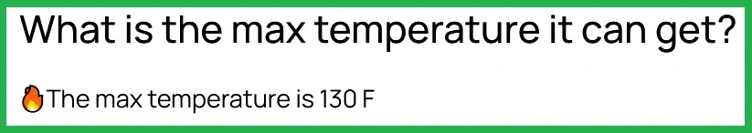 nurecover max temperature