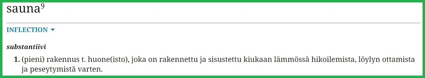 Finnish sauna definition