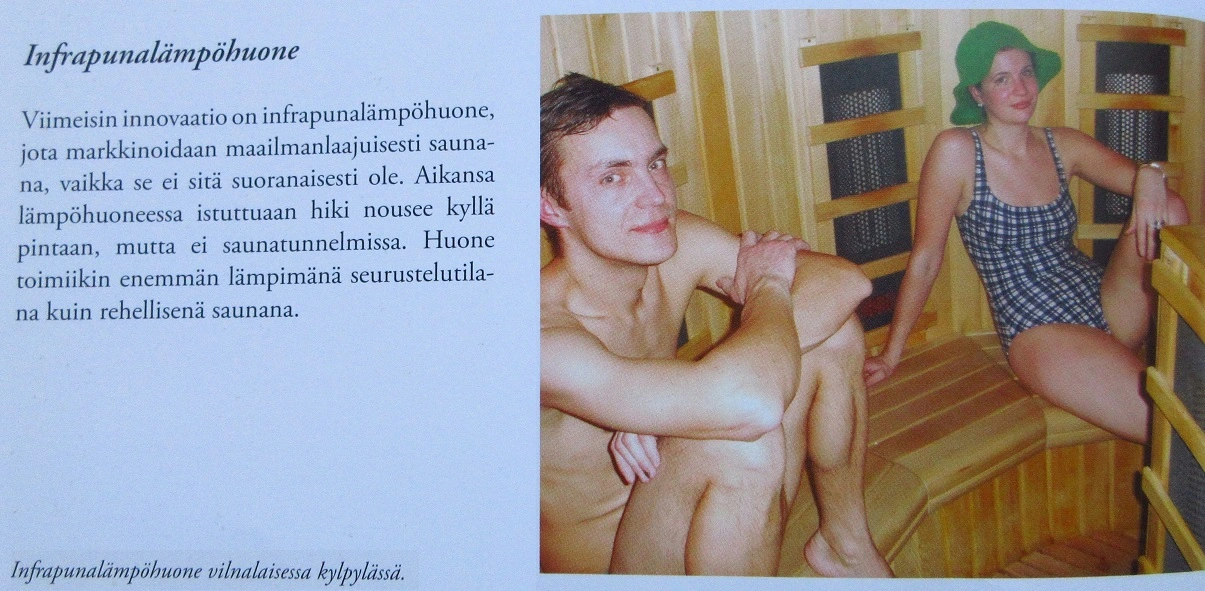 a page in a book talking about how infrared saunas are not saunas