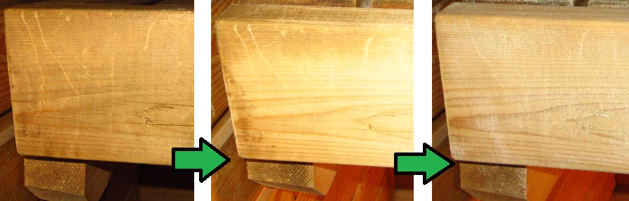 sauna board before and after two washes