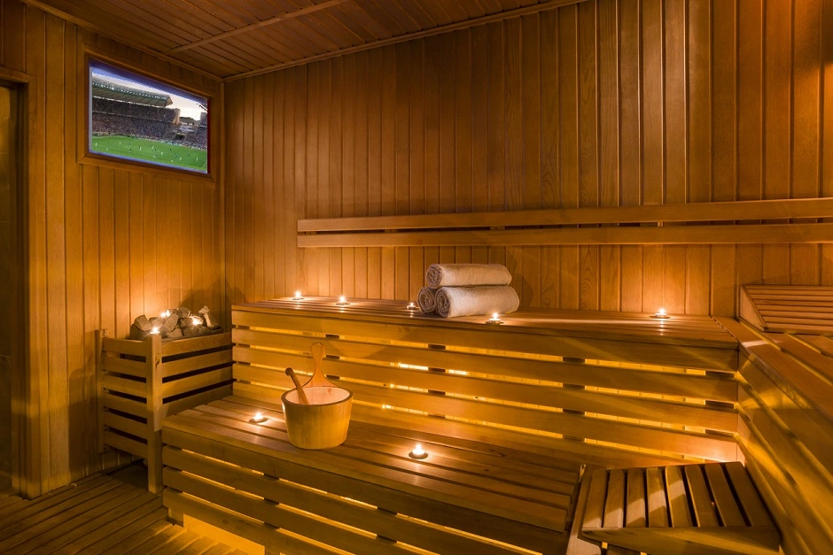 sauna with TV