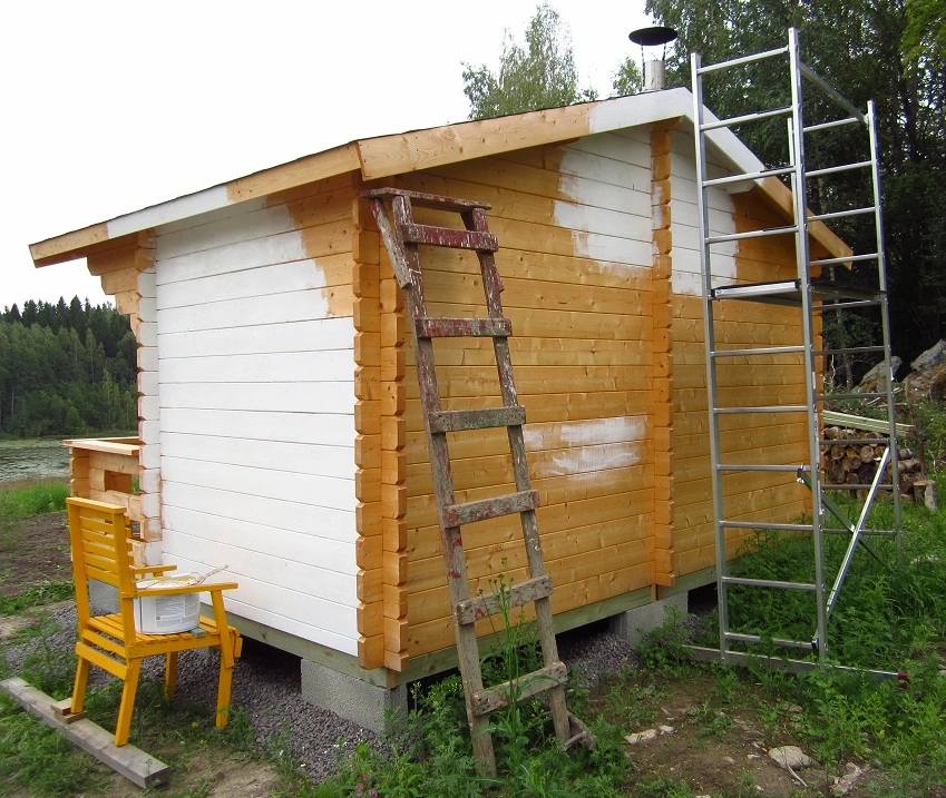 painting a sauna white