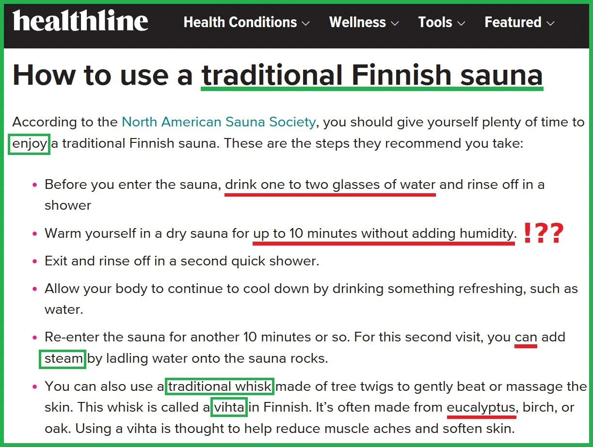 how to sauna in a traditional Finnish sauna