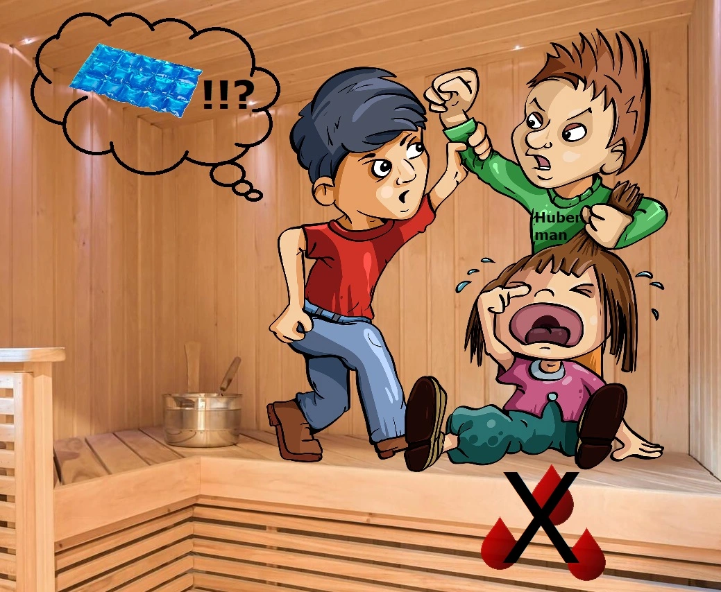 Huberman bullying a girl in the sauna