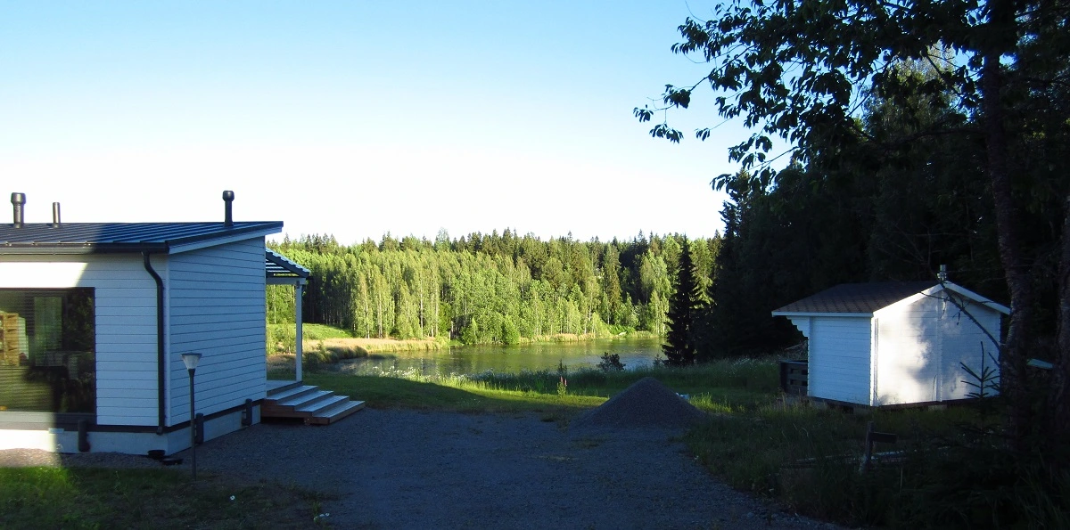 main house and sauna pictured from the back