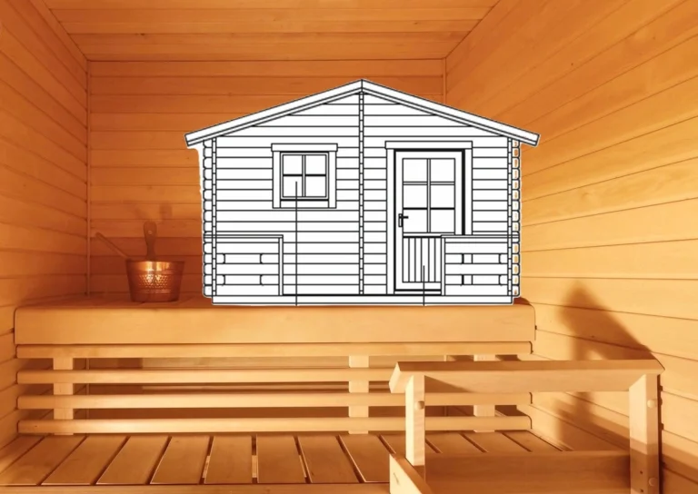 drawn sauna kit on sauna bench