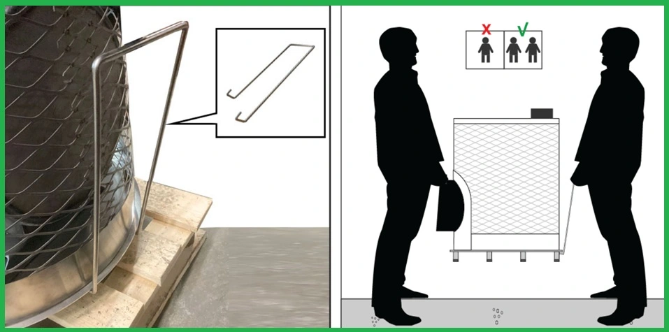 carrying handles facilitate installation