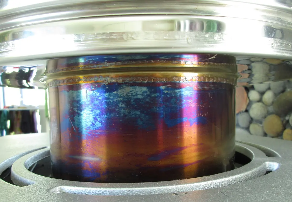 heat bloom on stainless steel chimney