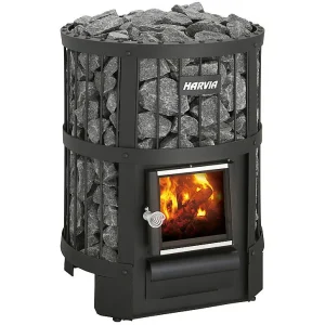 Harvia Legend wood-burning sauna stove, available in models 150, 240 GreenFlame, and 300