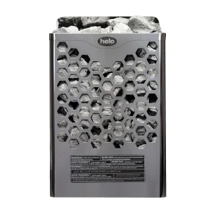 Helo Hanko STJ electric sauna heater, available in 6 kW and 8 kW in chrome or black