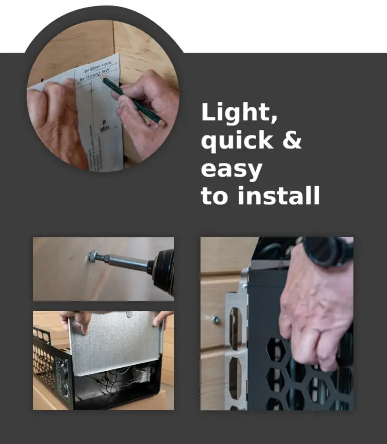 Helo Hanko electric sauna heater installation in practice