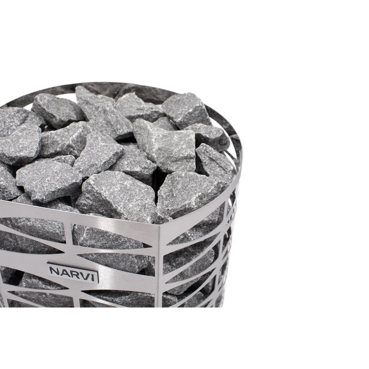 Narvi Saana electric sauna heater in steel, top view